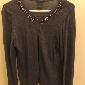 Ann Taylor Sparkle Neck Cardigan